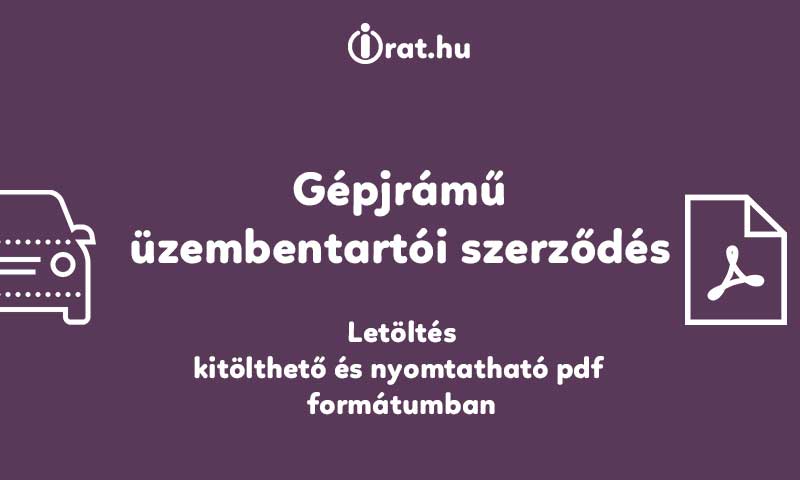 Gépjármű ózembentartói szerződés